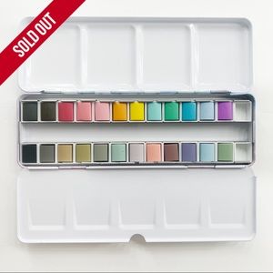 Pastel Watercolor 24 half pan paint set